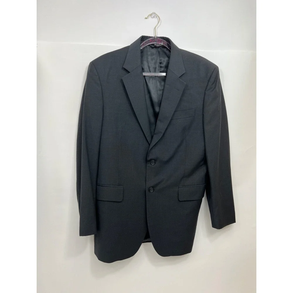 Jos A Bank Suit Coat Sport Coat Dark Gray 100% Wool Mens 39R‎